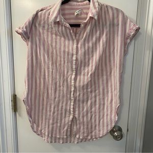 Madewell Central Drapey Shirt Striped Size M